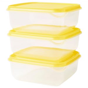 ظروف نگهدارنده سه تکه زرد ایکیا مدل PRUTA