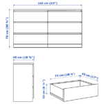 دراور شش کشو قهوه ای ایکیا مدل MALM