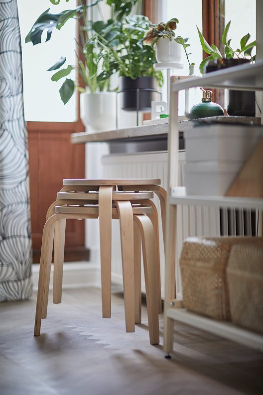 چهارپایه چوبی ایکیا مدل KAYRRE