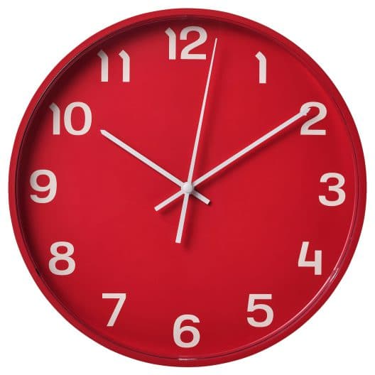 ساعت دیواری قرمز ایکیا مدل PLUTTIS
