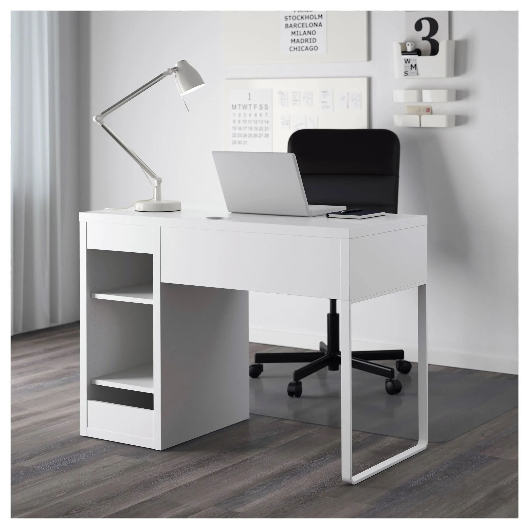 میز تحریر ایکیا کمد دار سفید مدل MICKE - Image 6