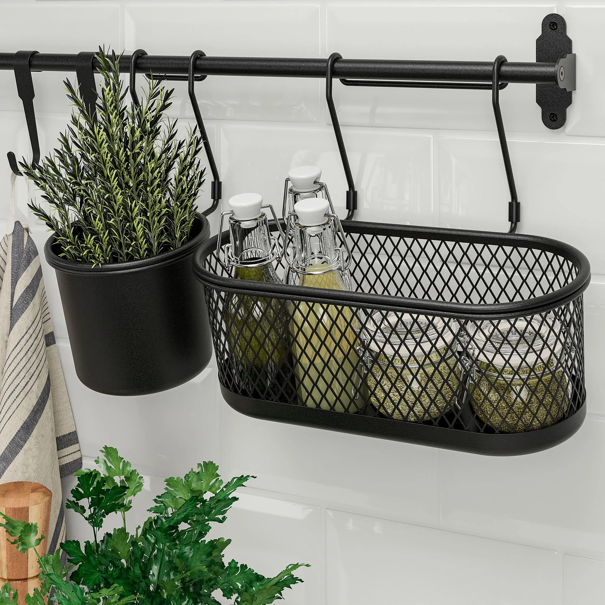 سطل آویز ایکیا مشکی مدل HULTARP - Image 3