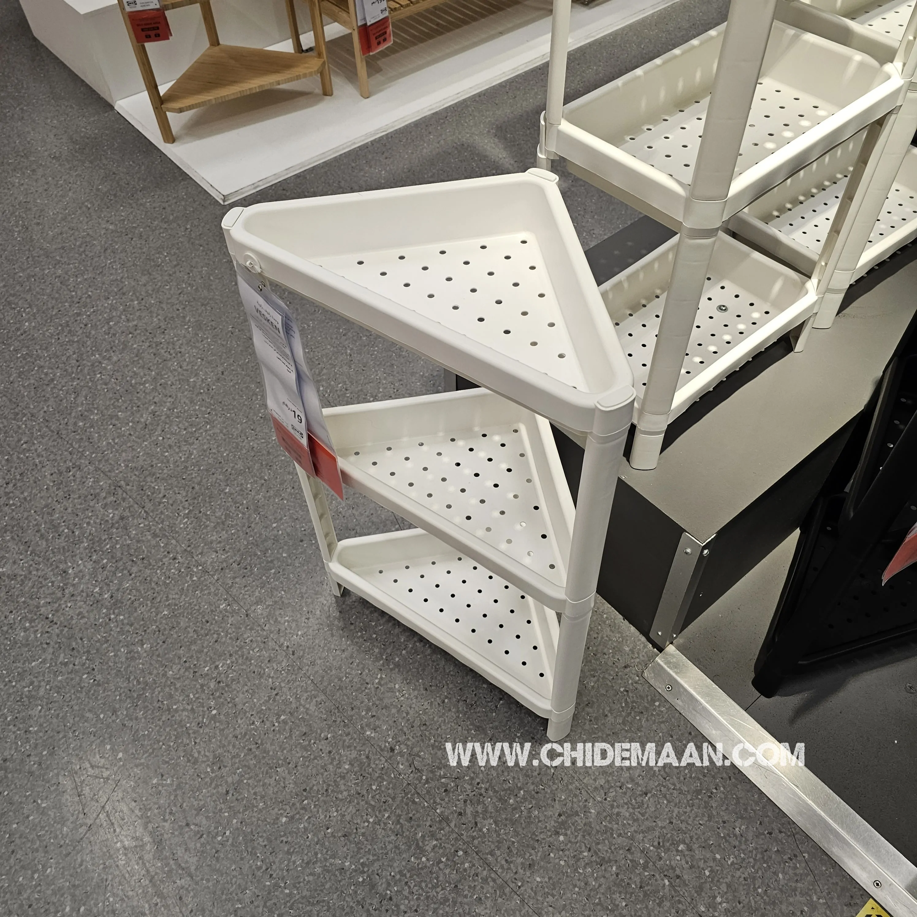 شلف کنج ایکیا سفید مدل VESKEN - Image 3