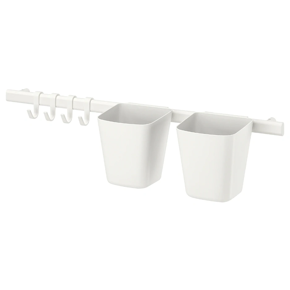 SUNNERSTA-rail-with-hooks-and-containers.png ست آویز ایکیا مدل SUNNERSTA - Image 1