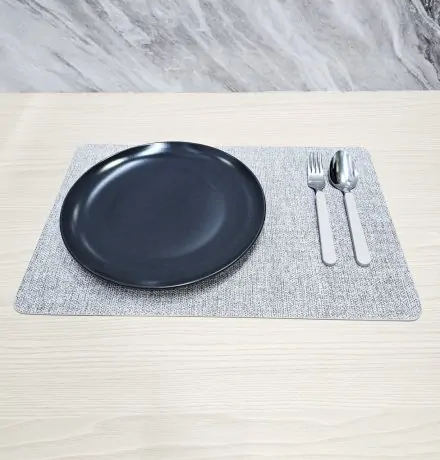 زیر بشقابی چرمی طوسی LEATHER