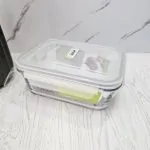 ظرف شیشه ای مستطیل لیمون 850 میلی لیتر