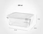 ظرف شیشه ای مستطیل لیمون 850 میلی لیتر